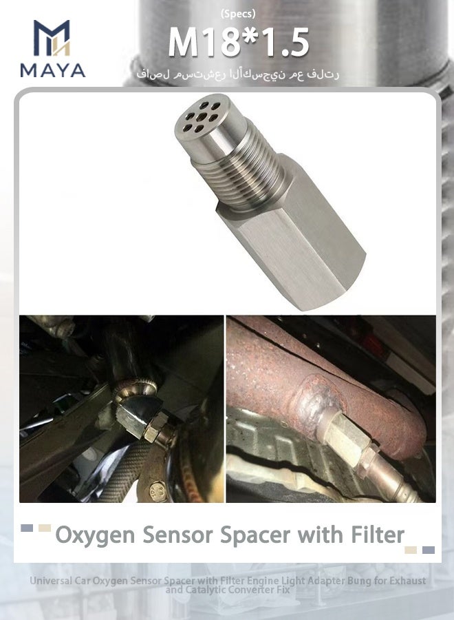 Maya Universal Car Oxygen Sensor Spacer with Filter Engine Light Adapter Bung for Exhaust and Catalytic Converter Fix - Image 1