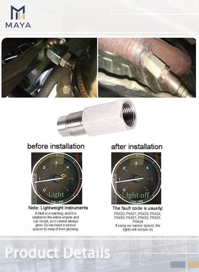Maya Universal Car Oxygen Sensor Spacer with Filter Engine Light Adapter Bung for Exhaust and Catalytic Converter Fix - Image 5