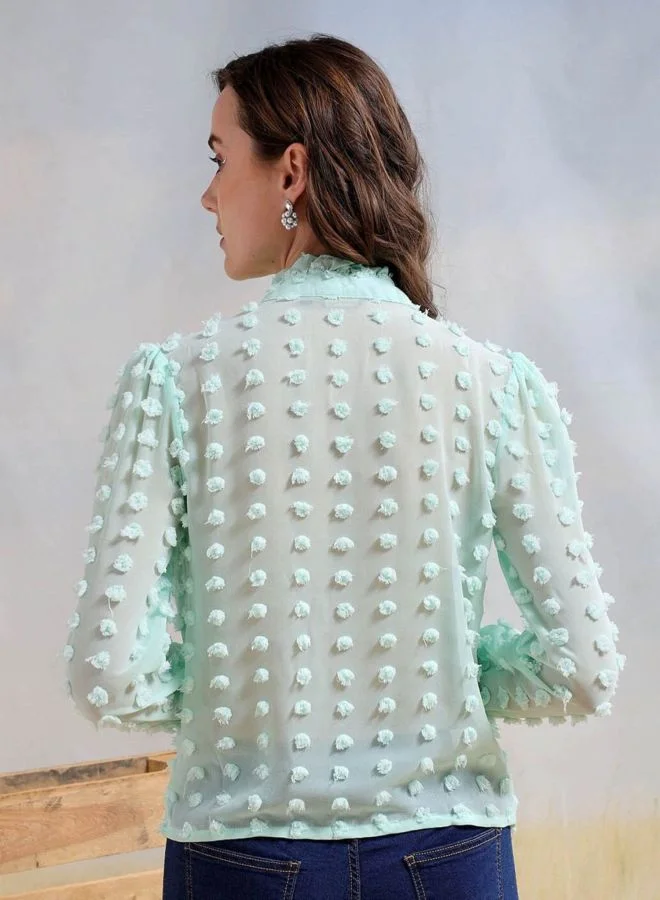 Freehand  Women Regular Fit Textured Shirt Collar Long Sleeve Shirt  | Best Price UAE