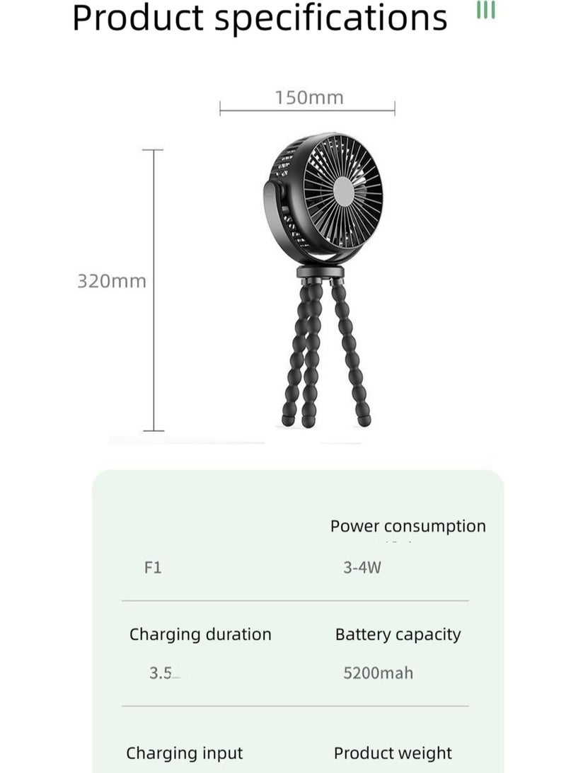 Tanwer Octopus deformation fan handheld fan baby stroller small fan - Image 5