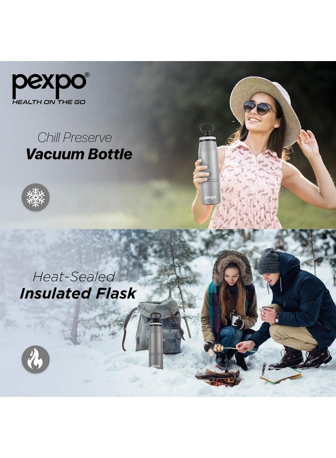 Pexpo Altros 1000 Pro Stainless Steel Hot & Cold Vacuum Insulated Flask, 940ml, Grey | Leak Proof | Easy to Carry Loop Handle | Sports Water Bottle | Trekking | Gym | Office | Home | RCB Edition - Image 5