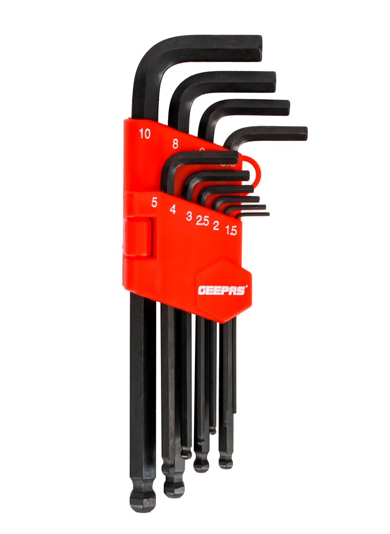 GEEPAS - Geepas Long Hex Key Set with Ball End - Precision-Crafted Hexagonal Tools for Versatile Fastening, Assembly, and Maintenance in Automotive, DIY, and Professional Applications - Image 1
