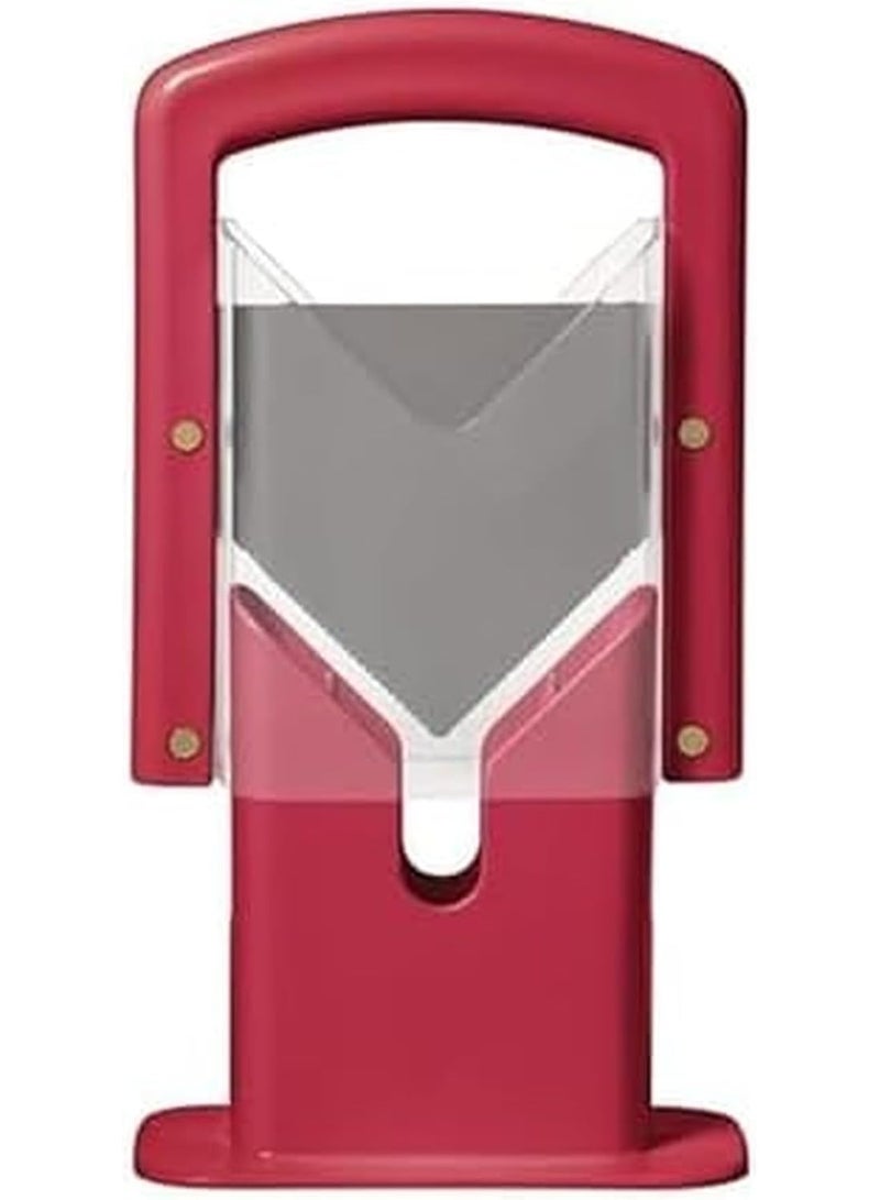 Hoan Bagel Guillotine Universal Slicer with Built-in Finger Safety Shield, Perfect for Bagels, Buns, and Muffins, Nonstick Blade, 9.25 Inch, Red - Image 1