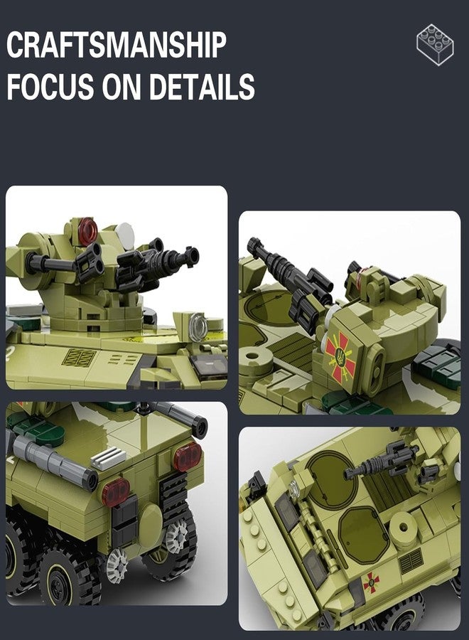 RAHU مجموعة مكعبات بناء مركبة عسكرية RAHU BTR-4 "BUCEPHALUS" - نموذج مدرع عالي التفاصيل للمراهقين والبالغين | لعبة تعليمية للتزيين الإبداعي وتنمية المهارات (379 قطعة) - Image 3