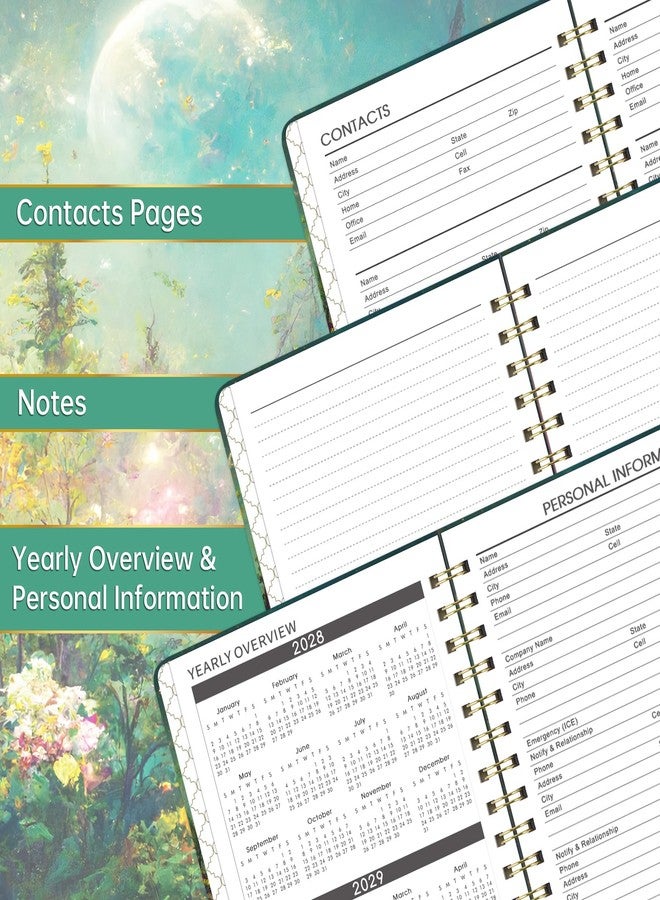 Pinchoco 2026-2029 Monthly Planner - 3 Year Monthly Planner 2026-2029, Jul. 2026 - Jun. 2029, 6.3" X 8.4", 3 Year Calendar with 36 Months Tabs + Back Pocket - Dreaming Moon - Image 5