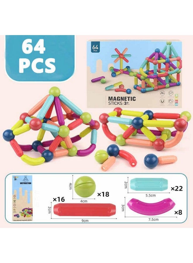 PRIME DEALS Magnetic Sticks Building Blocks for Kids Toys for Girls | Magnetic Toys for Boys Age 3+ Year 4 5 6 7 8 10 12 14 Old Educational Stem Learning Magnet Stick with Balls Game Set (64 PCS). - Image 5