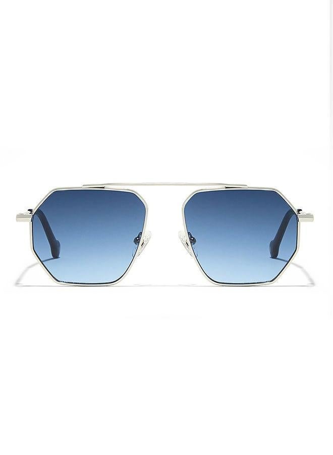 30 سندايز نظارات شمسية رجالية هالسيون هندسية بحماية  فضي أزرق - Image 2