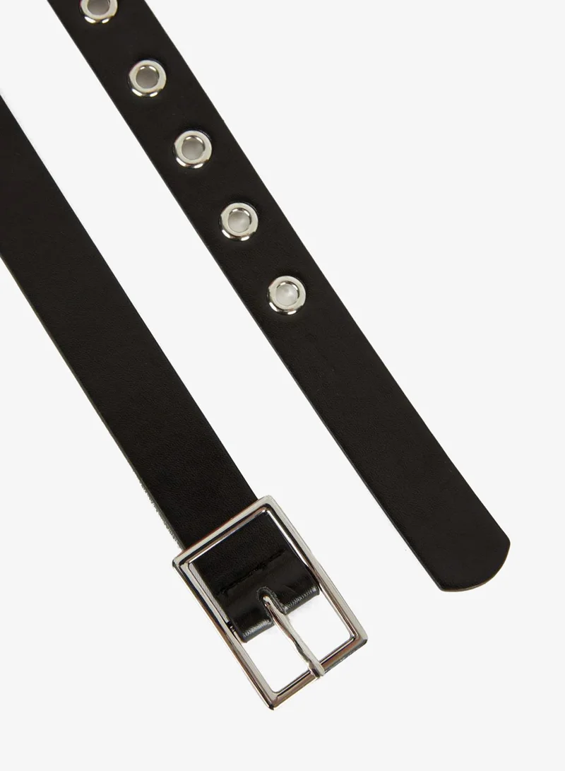 ديفاكتو Woman Rectangle Clasp Faux Leather