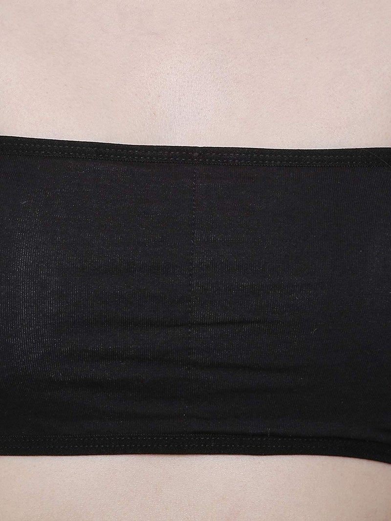 PLUMBURY Cotton Padded Tube Bra for Women, Size M to XL, Black - Image 5