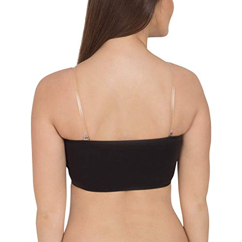 PLUMBURY Cotton Padded Tube Bra for Women, Size M to XL, Black - Image 2