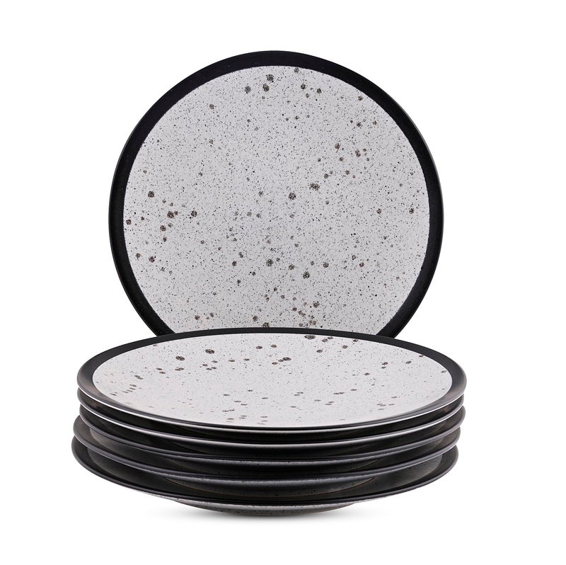 Hitkari Potteries Porcelain RAW Grey Side Plate Set of 6 PCS for Home & Kitchen | Ceramic Side Plate Set | Full Plate (20cm, Grey) - Image 1