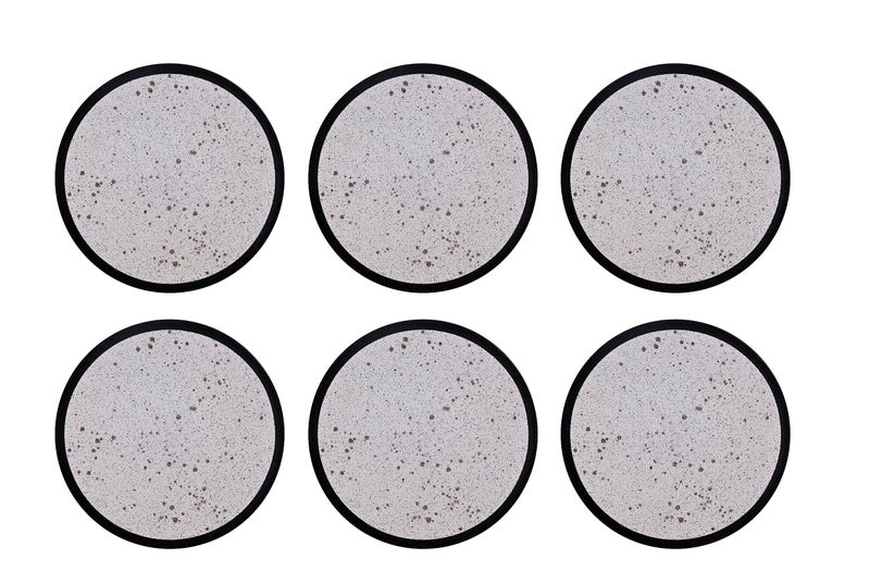 Hitkari Potteries Porcelain RAW Grey Side Plate Set of 6 PCS for Home & Kitchen | Ceramic Side Plate Set | Full Plate (20cm, Grey) - Image 3