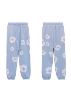 Generic Autumn Winter Couples Hoodie Sweatpants Set 8155 light blue 