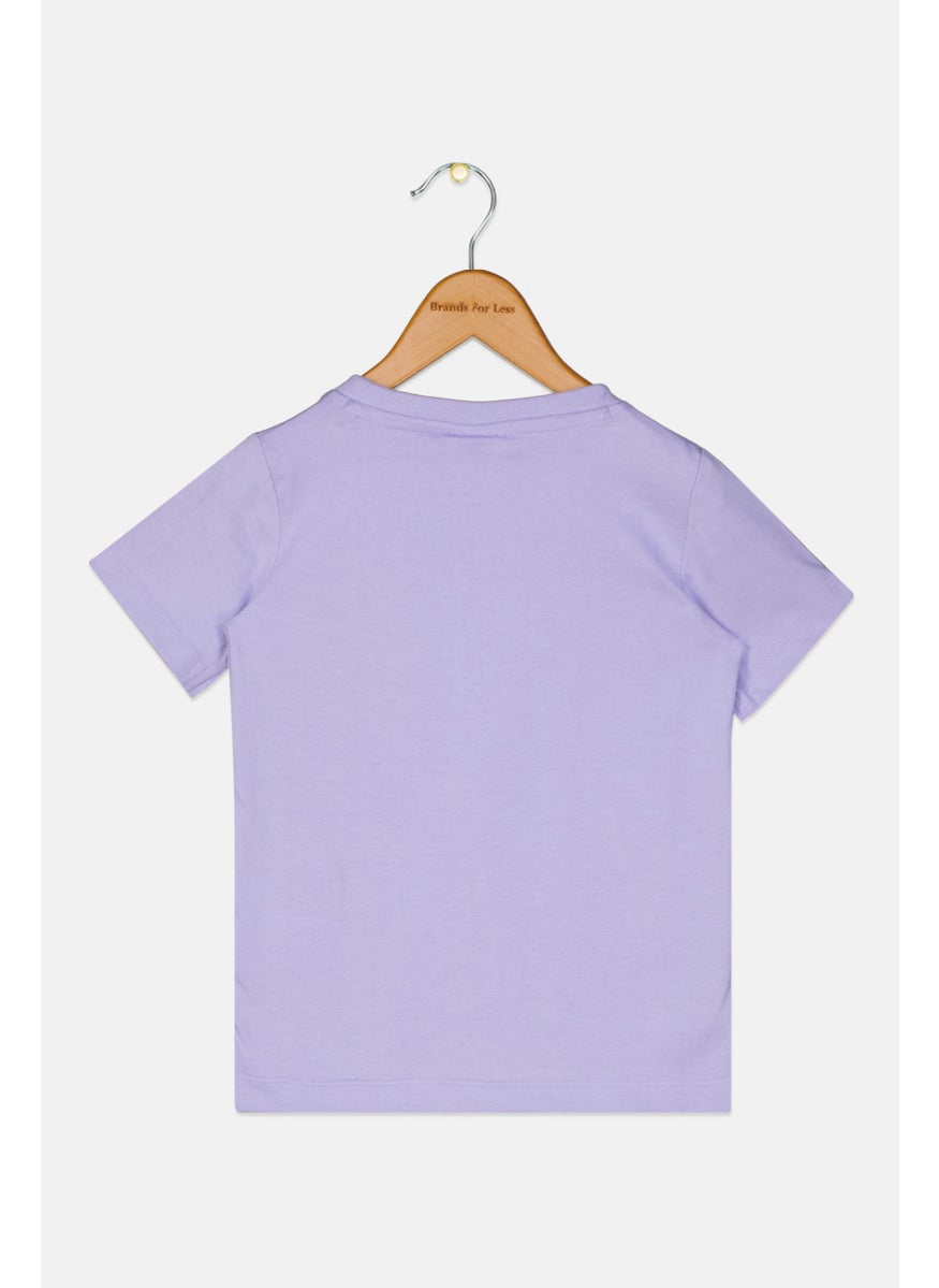 Disney Princess Toddlers Girl Crew Neck Short Sleeves Graphic Print T-Shirt, Lavender  - Image 2