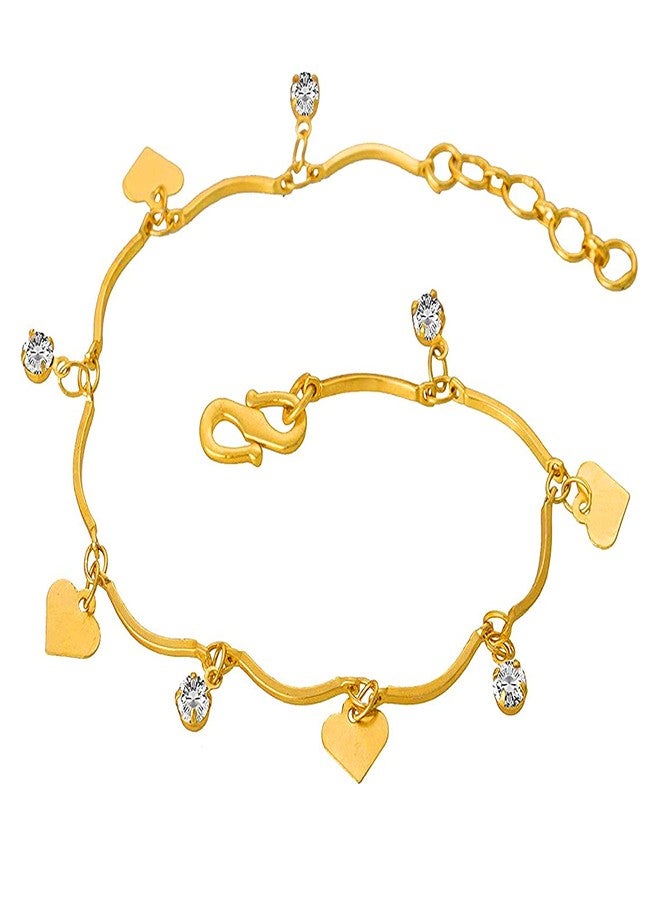JFL Unisex Adult - Jewellery for Less Combo of One Gram Gold Plated Ganesha & Heart Design Adjustable Rakhi Bracelet for Bhaiya Bhabhi Couple,Valentine - Image 3