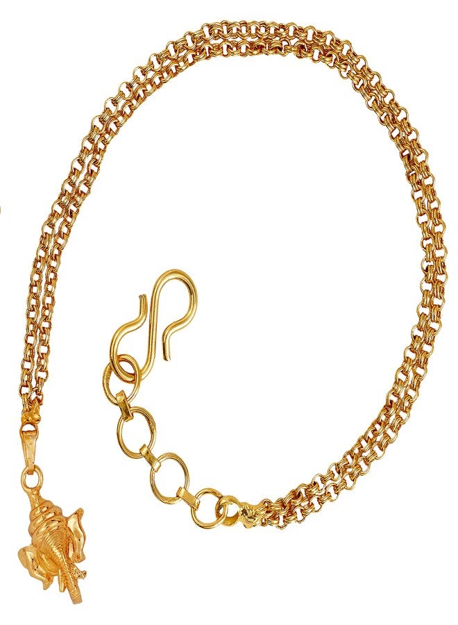 JFL Unisex Adult - Jewellery for Less Combo of One Gram Gold Plated Ganesha & Heart Design Adjustable Rakhi Bracelet for Bhaiya Bhabhi Couple,Valentine - Image 4
