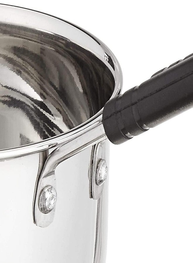 Flixbloom Premium Stainless Steel Induction Base with Sandwich Bottom Saucepan/Chaidan (Sauce pan with Handle) Glossy TPan, Tea Pan, Milk Pan (1 Litre) - Image 3