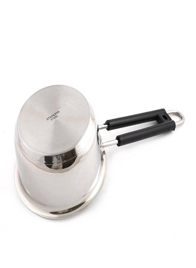 Flixbloom Premium Stainless Steel Induction Base with Sandwich Bottom Saucepan/Chaidan (Sauce pan with Handle) Glossy TPan, Tea Pan, Milk Pan (1 Litre) - Image 2