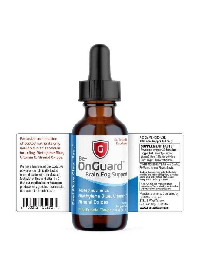 Be-Onguard - Brain Fog Supplement Methylene Blue With Vitamin C Memory Booster Improves Cognitive Function And Focus Clear Thoughts And Reduced Fog Liquid Supplement - Image 1