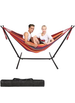 VUCATIN Hammock with Stand Included Woven Cotton Hammock Chair Outdoor Swing with Frame and Travel Bag for Camping Backyard Outdoor Indoor Courtyard  - Image 1