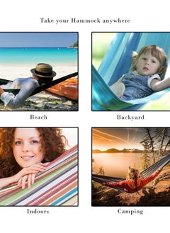 VUCATIN Hammock with Stand Included Woven Cotton Hammock Chair Outdoor Swing with Frame and Travel Bag for Camping Backyard Outdoor Indoor Courtyard  - Image 5