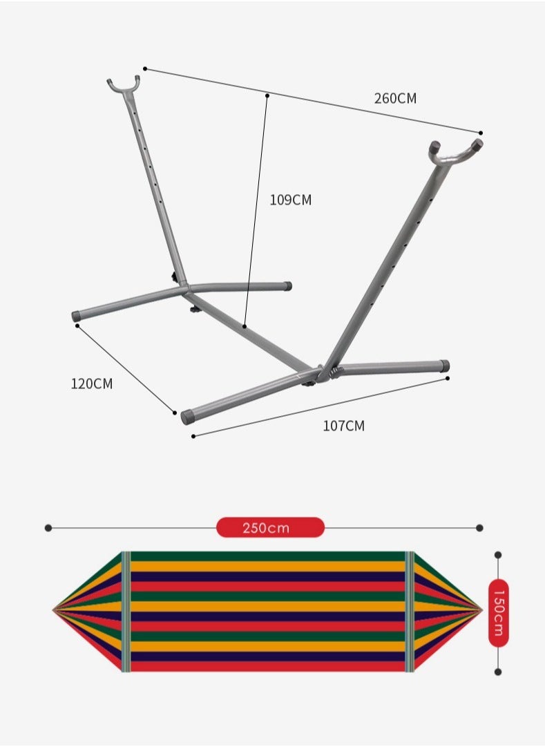 VUCATIN - Hammock with Stand Included Woven Cotton Hammock Chair Outdoor Swing with Frame and Travel Bag for Camping Backyard Outdoor Indoor Courtyard - Image 1