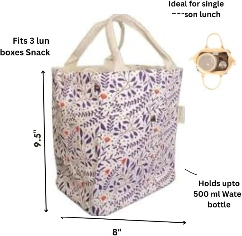 earthsave Insulated Lunch Bag for Office Men & Women | Lunch Box Bag for Kids | Canvas Tiffin Bags for School | Drawstring Lunch Bag (Multicolor 3) (WinR2) - Image 2