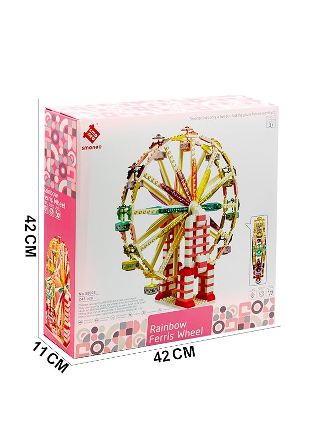 IToys Rainbow Ferris Wheel Building Blocks Set 245 Pieces Educational Construction Toy For Ages 3+ 42 X 42 X 11 Cm - Image 5