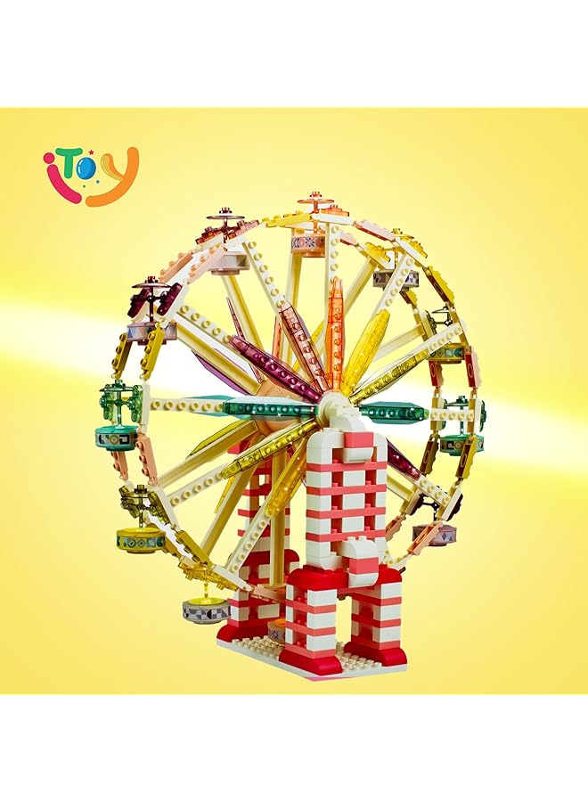 IToys Rainbow Ferris Wheel Building Blocks Set 245 Pieces Educational Construction Toy For Ages 3+ 42 X 42 X 11 Cm - Image 4