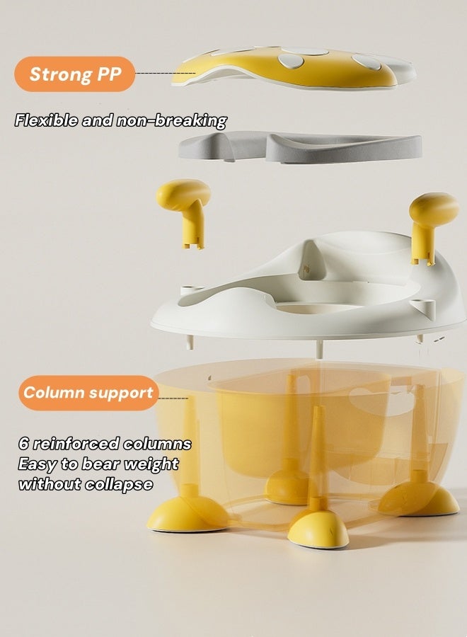 oldlaiben Potty Training Toilet, Toddler Potty Training Seat Potty Chair with Soft PVC Cushion Kids Potty Trainer Seat Baby Toilet Chair, Anti-Slip Base Easy-Clean Design (Yellow) - Image 5