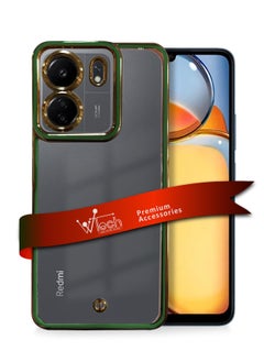 دبليو تيك غطاء حماية بمقبض يد من السيليكون مع طلاء فاخر لهاتف Xiaomi Redmi 13C 4G 2023 / Xiaomi Poco C65 4G 2023 أخضر داكن  - Image 1