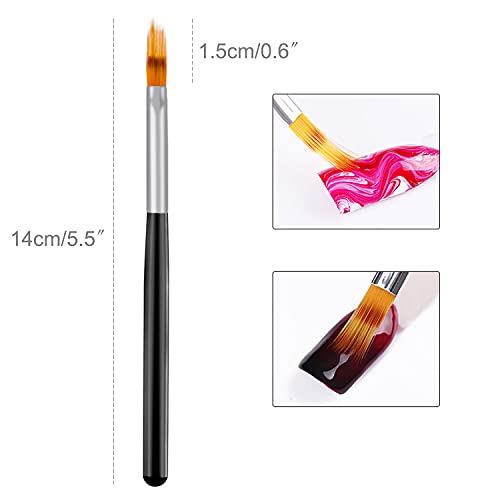 DANNEASY 5Pcs Ombre Nail Brush Nail Art Sponge Nail Gradient Brush Nail Art Pens Acrylic Nail Brush Set Manicure DIY&Salon Tools - Image 4