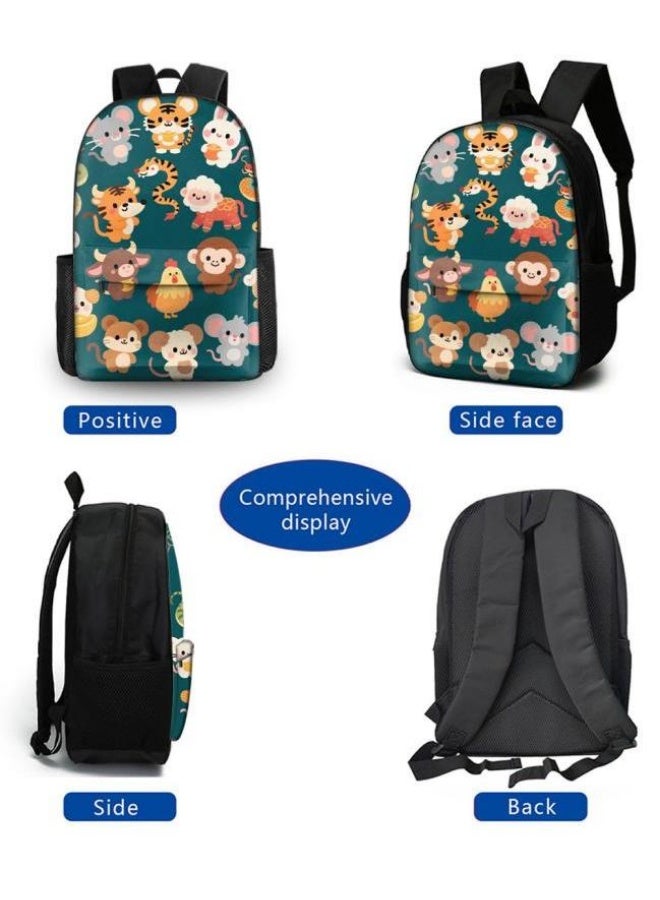 [Super new special offer] Cartoon theme bag three-piece set | double-shoulder + hand-held + storage pen bag | gift self-use good-looking - 610  - Image 3