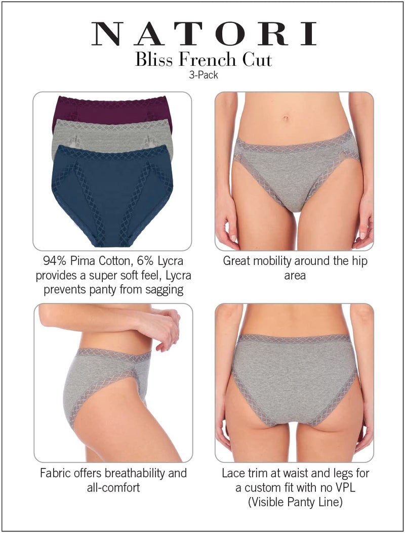 Natori's Women Bliss French Cut 3-Pack (Cafe, Large) - Image 5