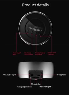 QUTOOB Mini Bluetooth Speakers, Pocket Size Bluetooth Speaker Portable Wireless with Loud Stereo Sound, Rich Bass,TF Card Port, Metal Body Mini Wireless Speaker for iPhone, Android, Laptop, MacBook, etc  - Image 5