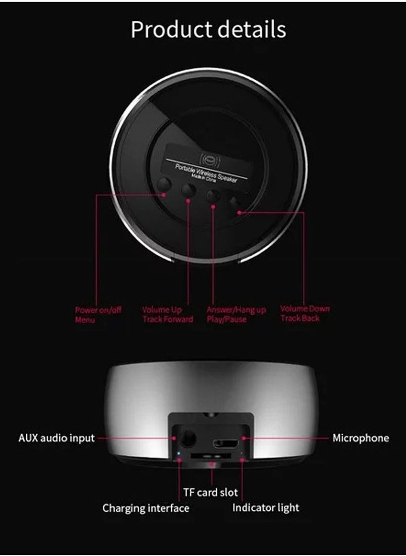 QUTOOB - Mini Bluetooth Speakers, Pocket Size Bluetooth Speaker Portable Wireless with Loud Stereo Sound, Rich Bass,TF Card Port, Metal Body Mini Wireless Speaker for iPhone, Android, Laptop, MacBook, etc - Image 1