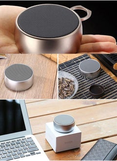 QUTOOB Mini Bluetooth Speakers, Pocket Size Bluetooth Speaker Portable Wireless with Loud Stereo Sound, Rich Bass,TF Card Port, Metal Body Mini Wireless Speaker for iPhone, Android, Laptop, MacBook, etc  - Image 2
