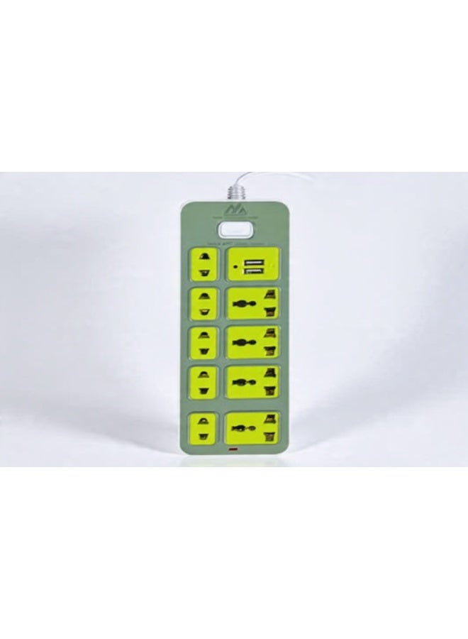 325A Large 9-Socket Power Strip with USB – Multi-Device Charging & Power