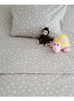 Mertim Elastic Renforce Baby Sheet Set-Gray Star  - Image 1