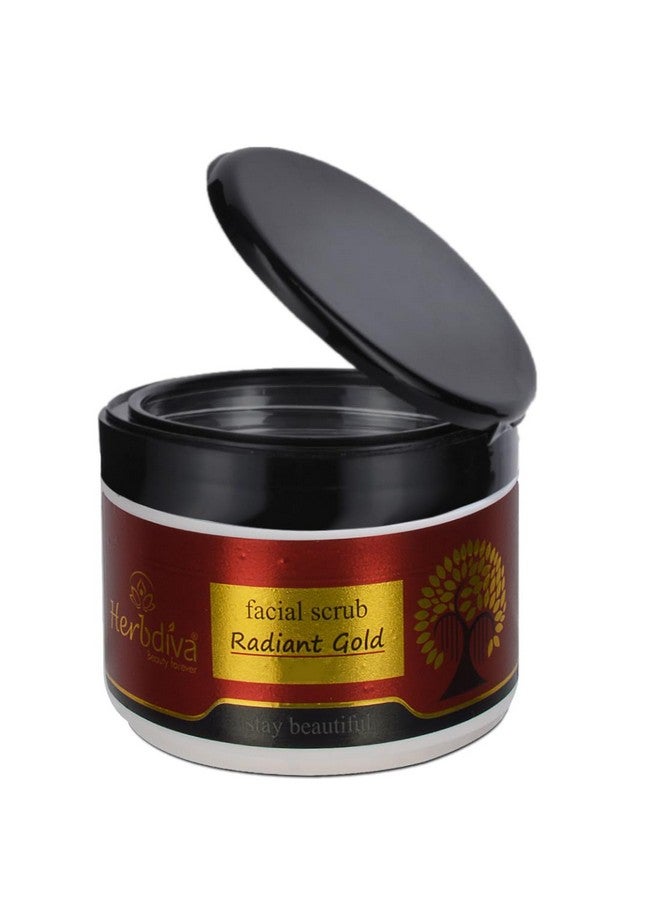 Herbdiva Radiant Gold Face Scrub 250g, Exfoliating, Nourishing, and Refreshing, Exfoliating Particles That Delicately Remove Dead Skin Cells, Suitable for All Skin Types - Image 1