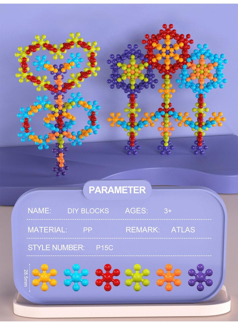 DIY Plum Blossom Interlocking Building Blocks Toy for Kids 3+ Years, PP Material - Image 3