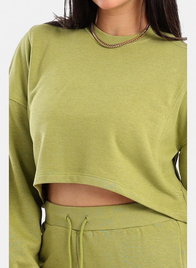 Carina Cropped Cotton Sweatshirt - Image 3