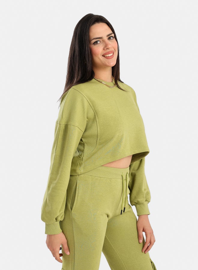 Carina Cropped Cotton Sweatshirt - Image 1