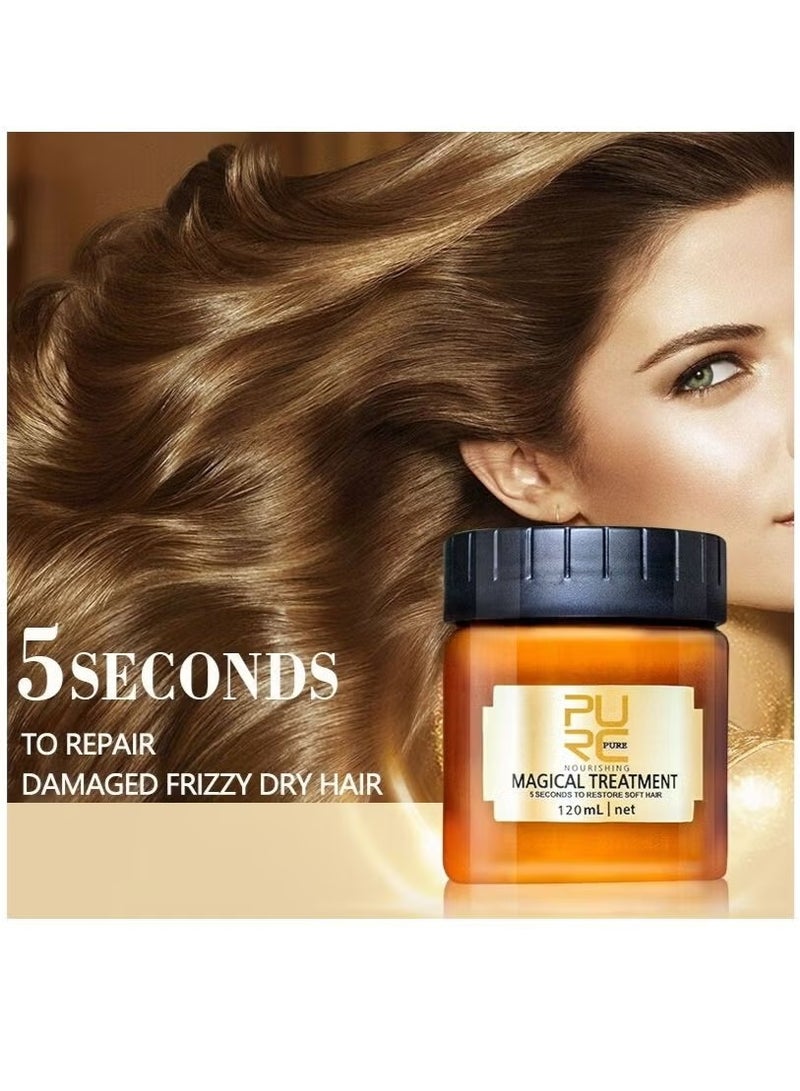 PURE Magical Hair Treatment Mask 120 ml 5 Seconds Repairs Damage Hair Hair Deep Conditioner Roots Treatment Return Bouncy Restore Elasticity Advanced Keratin Hair Care Conditioning Essence - Image 2