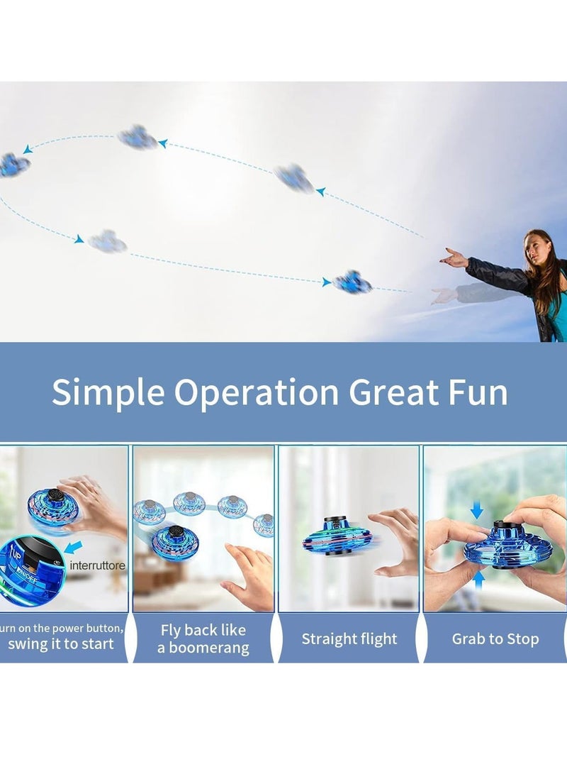 ARGT لعبة سبينر طائرة تعمل بالتحكم اليدوي من ARGT | طائرة طائرة صغيرة مع أضواء RGB | كرة سحرية UFO تدور 360° للعب في الداخل والخارج - Image 2