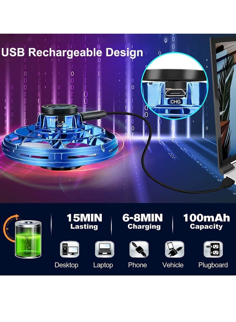 ARGT لعبة سبينر طائرة تعمل بالتحكم اليدوي من ARGT | طائرة طائرة صغيرة مع أضواء RGB | كرة سحرية UFO تدور 360° للعب في الداخل والخارج - Image 4