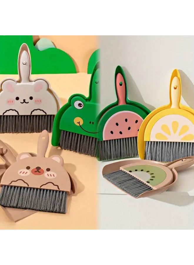 White Rabbit Mini Broom Set With Dustpan For Desktop Sweeping - Image 2