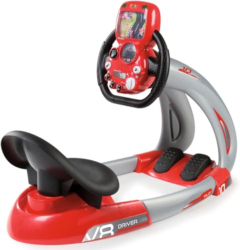 Smoby V8 Driver Kids Can Play and Develop Real Life Skills Features Includes Back Lit Screen Real Sounds and Mechanical Pedals for Ages 3 and up - Image 1