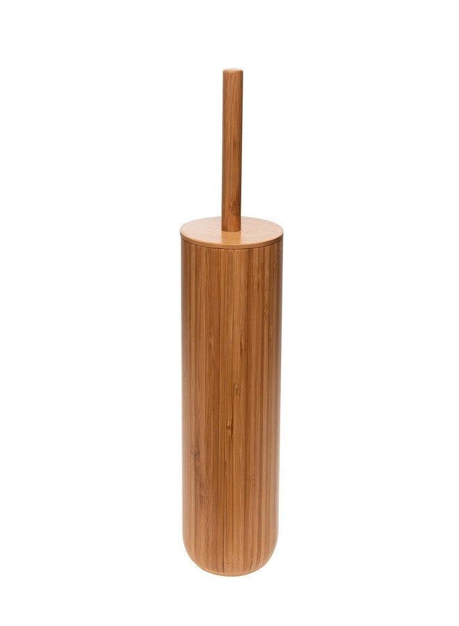 Bath Bliss Rounded Natural Bamboo Collection, Toilet Bowl Brush, Matching Accessories to Decorate Your Bathroom, Tall (10029-NATURAL) - Image 1