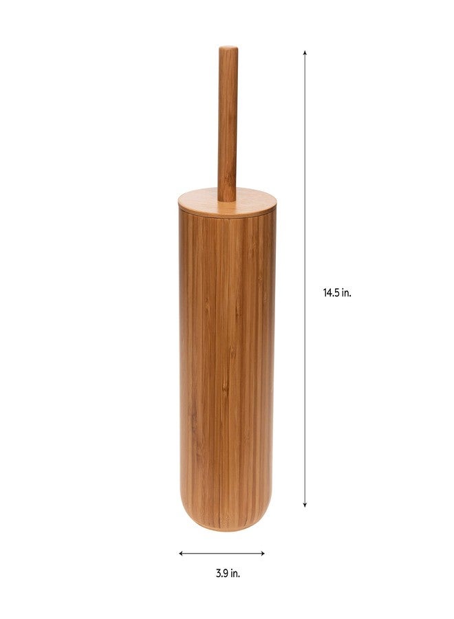 Bath Bliss Rounded Natural Bamboo Collection, Toilet Bowl Brush, Matching Accessories to Decorate Your Bathroom, Tall (10029-NATURAL) - Image 3